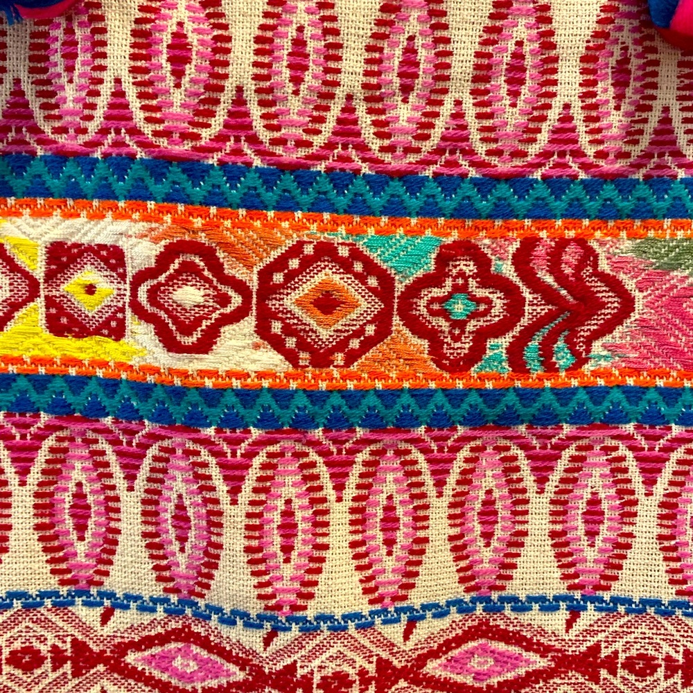 Morrocan Bag with Tassels - beautiful woven tote. Colorful Statement Tote.